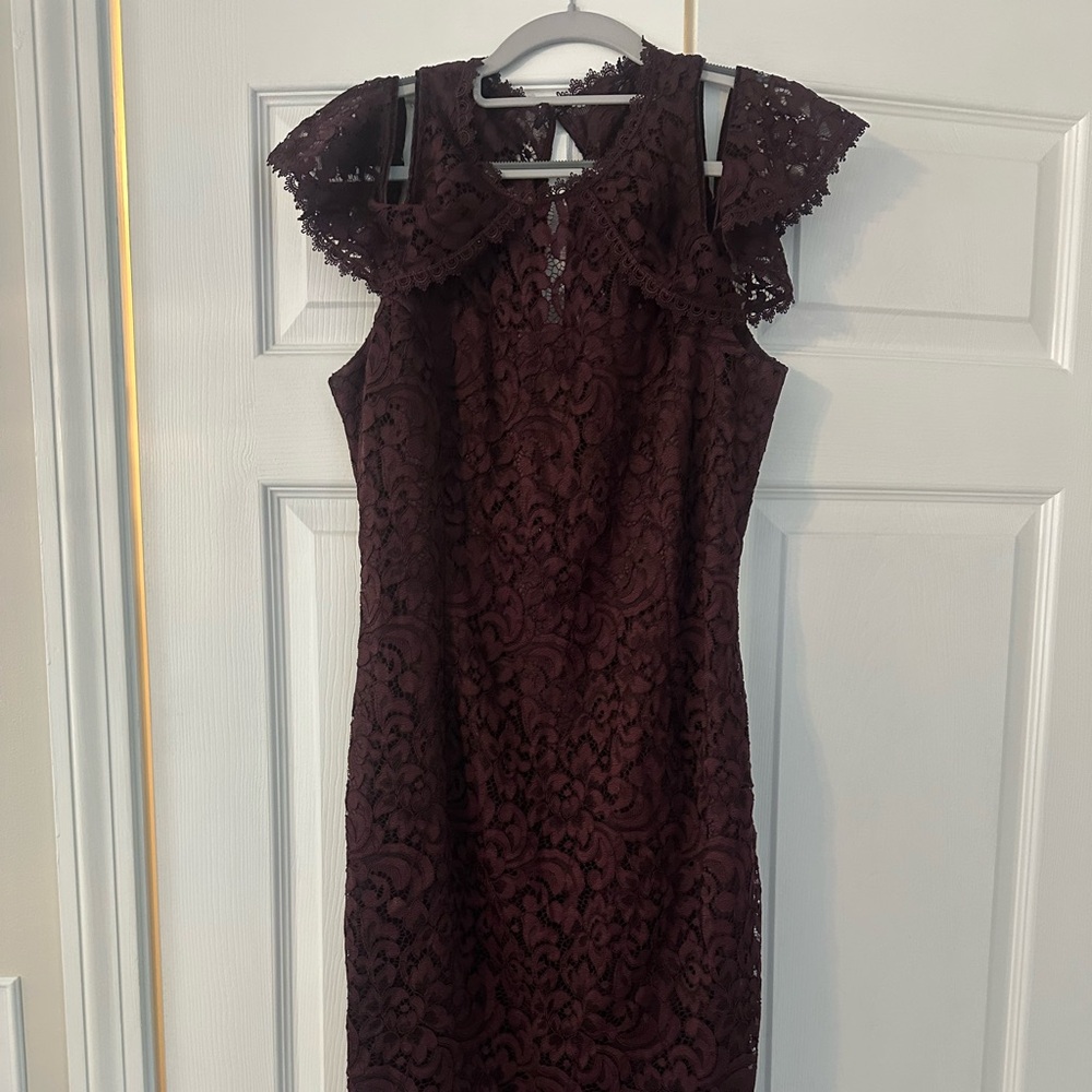 White House Black Market burgundy Lace Dress